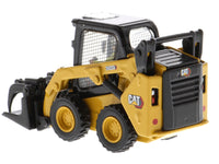 CAT Caterpillar 242D3 Wheeled Skid Steer Loader with Work Tools and Operator Yellow "High Line Series" 1/50 Diecast Model by Diecast Masters image 3