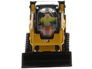 CAT Caterpillar 259D3 Compact Track Loader with Work Tools and Operator Yellow "High Line Series" 1/50 Diecast Model by Diecast Masters image 3