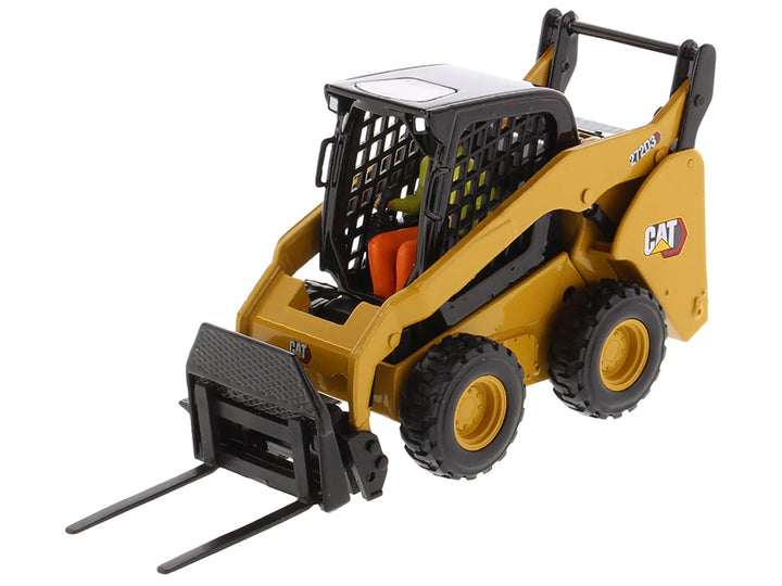 CAT Caterpillar 272D3 Skid Steer Loader with Operator Yellow "High Line" Series 1/32 Diecast Model by Diecast Masters image 2