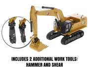 CAT Caterpillar 395 Next-Generation Hydraulic Excavator (General Purpose Version) Yellow with Additional Tools "High Line Series" 1/87 (HO) Diecast Model by Diecast Masters image 4