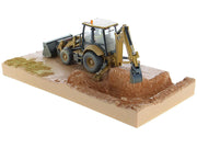 CAT Caterpillar 420F2 IT Backhoe Loader with Operator Yellow "Weathered Series" 1/50 Diecast Model by Diecast Masters image 3