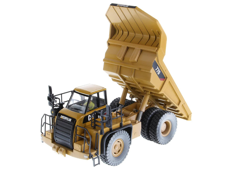 CAT Caterpillar 770 Off-Highway Truck Yellow (Weathered) with Operator "Weathered" Series 1/50 Diecast Model by Diecast Masters image 2