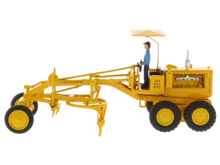 CAT Caterpillar No.12 Motor Grader Yellow with Operator "Vintage Series" 1/50 Diecast Model by Diecast Masters image 2