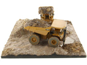 CAT Caterpillar 994K Wheel Loader and 797 Mining Truck Yellow (Weathered) Set of 2 Pieces "Weathered Series" 1/125 Diecast Model by Diecast Masters image 2