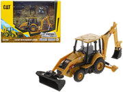 CAT Caterpillar 420 XE Backhoe Loader with Work Tools Yellow 1/64 Diecast Model by Diecast Masters image 4