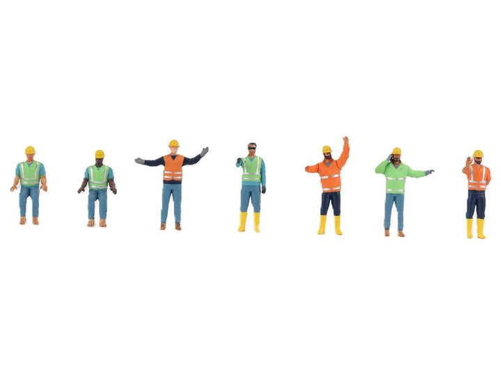 "Construction Workers" 7 Piece Figure Set for 1/50 Scale Models by Diecast Masters image 2