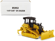 CAT Caterpillar D5 Track-Type Dozer Yellow with Fine Grading Undercarriage and Foldable Blade "High Line Series" 1/87 (HO) Scale Diecast Model by Diecast Masters image 4
