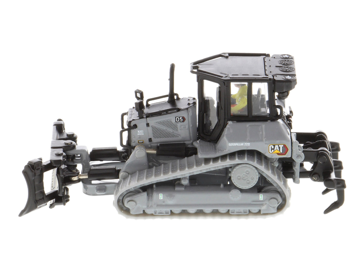 CAT Caterpillar D5 Track-Type Dozer "Centennial" Gray with Operator "High Line Series" 1/87 (HO) Diecast Model by Diecast Masters image 2