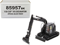 CAT Caterpillar 315 Track Type Hydraulic Excavator Special Black Finish with Operator "High Line" Series 1/50 Diecast Model by Diecast Masters image 5