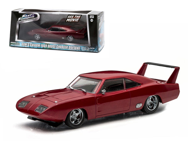 Dom's 1969 Dodge Charger Daytona Maroon "Fast and Furious 6" Movie (2013) 1/43 Diecast Model Car by Greenlight