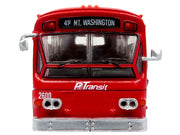 Flxible 53102 New Look Transit Bus "Pittsburgh Area Transit" Red and White "Vintage Bus & Motorcoach Collection" Limited Edition 1/87 (HO) Diecast Model by Iconic Replicas image 4