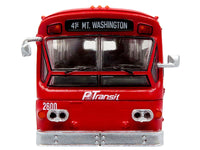 Flxible 53102 New Look Transit Bus "Pittsburgh Area Transit" Red and White "Vintage Bus & Motorcoach Collection" Limited Edition 1/87 (HO) Diecast Model by Iconic Replicas image 4