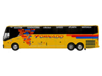 Prevost H3-45 Coach Bus "Tornado Bus Company" Yellow with Graphics Limited Edition 1/87 (HO) Diecast Model by Iconic Replicas image 2