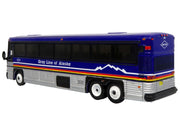 2001 MCI D4000 Coach Bus "Gray Line of Alaska" Dark Blue with Stripes "Vintage Bus & Motorcoach Collection" Limited Edition to 504 pieces Worldwide 1/87 (HO) Diecast Model by Iconic Replicas image 3