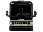 2001 MCI D4000 Coach Bus "Gray Line of Alaska" Dark Blue with Stripes "Vintage Bus & Motorcoach Collection" Limited Edition to 504 pieces Worldwide 1/87 (HO) Diecast Model by Iconic Replicas image 4