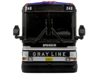 2001 MCI D4000 Coach Bus "Gray Line of Alaska" Dark Blue with Stripes "Vintage Bus & Motorcoach Collection" Limited Edition to 504 pieces Worldwide 1/87 (HO) Diecast Model by Iconic Replicas image 4