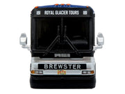 2001 MCI D4000 Coach Bus "Brewster Gray Line" White with Blue Stripes "Vintage Bus & Motorcoach Collection" Limited Edition to 504 pieces Worldwide 1/87 (HO) Diecast Model by Iconic Replicas image 4