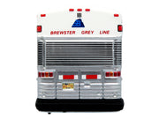2001 MCI D4000 Coach Bus "Brewster Gray Line" White with Blue Stripes "Vintage Bus & Motorcoach Collection" Limited Edition to 504 pieces Worldwide 1/87 (HO) Diecast Model by Iconic Replicas image 5