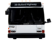 1980 Grumman 870 Advanced Design Transit Bus "MARTA Atlanta" White with Stripes "Vintage Bus & Motorcoach Collection" Limited Edition 1/87 (HO) Diecast Model by Iconic Replicas image 4