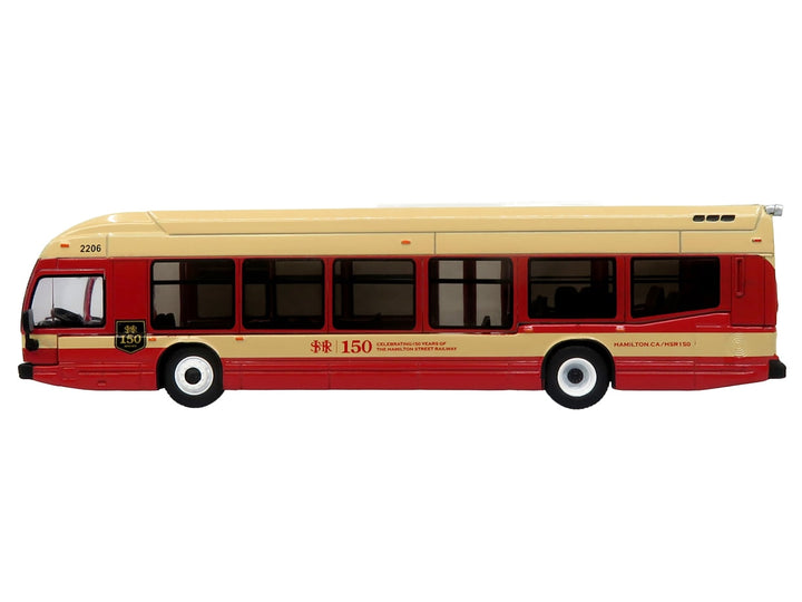 Nova Bus LFS HEV Transit Bus "Hamilton Street Railway 150th Anniversary" Cream and Red "The Bus & Motorcoach Collection" Limited Edition to 504 pieces Worldwide 1/87 (HO) Diecast Model by Iconic Replicas image 2