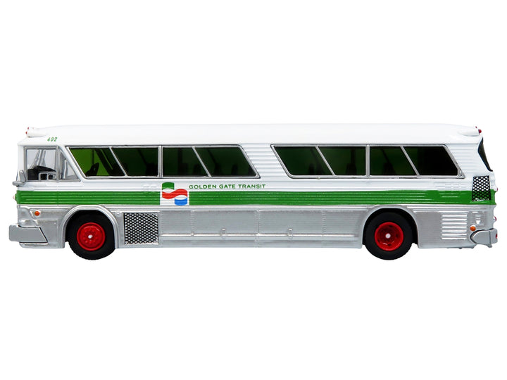 1964 MCI MC-5A Coach Bus "Golden Gate Transit" White with Green Stripes "Vintage Bus & Motorcoach Collection" Limited Edition to 504 pieces Worldwide 1/87 (HO) Diecast Model by Iconic Replicas image 2