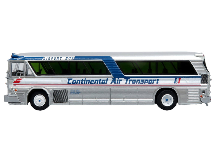 1964 MCI MC-5A Coach Bus "Continental Air Transport" Silver with Blue Stripes "Vintage Bus & Motorcoach Collection" Limited Edition to 504 pieces Worldwide 1/87 (HO) Diecast Model by Iconic Replicas image 2