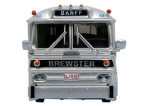 1964 MCI MC-5A Coach Bus "Brewster Gray Line" Silver with Blue and Red Stripes "Vintage Bus & Motorcoach Collection" Limited Edition to 504 pieces Worldwide 1/87 (HO) Diecast Model by Iconic Replicas image 4