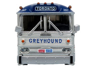 1964 MCI MC-5A Coach Bus "Greyhound Canada" White with Blue Stripes "Vintage Bus & Motorcoach Collection" Limited Edition to 504 pieces Worldwide 1/87 (HO) Diecast Model by Iconic Replicas image 4
