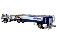 Volvo FM500 with Esterer Aviation Refueling Tanker Truck "Gulf Aviation" White with Blue Stripes Limited Edition 1/87 (HO) Diecast Model by Iconic Replicas image 3