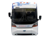 MCI D4520 Commuter Coach Bus "Jefferson Lines" White with Blue Graphics "The Bus & Motorcoach Collection" Limited Edition to 504 pieces Worldwide 1/87 (HO) Scale Diecast Model by Iconic Replicas image 4