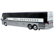 Prevost H3-45 Coach Bus "Greyhound Scenicruiser Service" White and Raw Metal "The Bus & Motorcoach Collection" Limited Edition to 504 pieces Worldwide 1/87 (HO) Scale Diecast Model by Iconic Replicas image 3