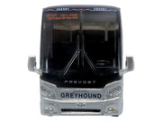 Prevost H3-45 Coach Bus "Greyhound Scenicruiser Service" White and Raw Metal "The Bus & Motorcoach Collection" Limited Edition to 504 pieces Worldwide 1/87 (HO) Scale Diecast Model by Iconic Replicas image 4
