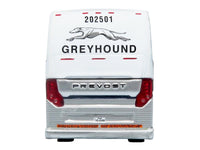 Prevost H3-45 Coach Bus "Greyhound Scenicruiser Service" White and Raw Metal "The Bus & Motorcoach Collection" Limited Edition to 504 pieces Worldwide 1/87 (HO) Scale Diecast Model by Iconic Replicas image 5
