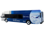 New Flyer Xcelsior XN40 Transit Bus "Delta Air Lines 100th Anniversary" Blue and White with Graphics "The Bus & Motorcoach Collection" Limited Edition 1/87 (HO) Scale Diecast Model by Iconic Replicas image 3