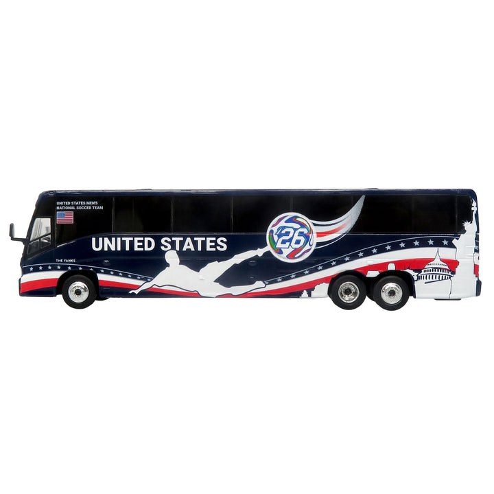 MCI J4500 Coach Bus "United States National Soccer Team" Dark Blue with Graphics "International Federation of the Global Game" Series Limited Edition to 504 pieces Worldwide 1/87 (HO) Diecast Model by Iconic Replicas image 2