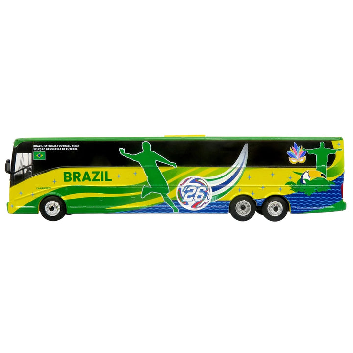 Van Hool CX-45 Coach Bus "Brazil National Football Team" Yellow and Green with Graphics "International Federation of the Global Game" Series Limited Edition to 504 pieces Worldwide 1/87 (HO) Diecast Model by Iconic Repli image 2