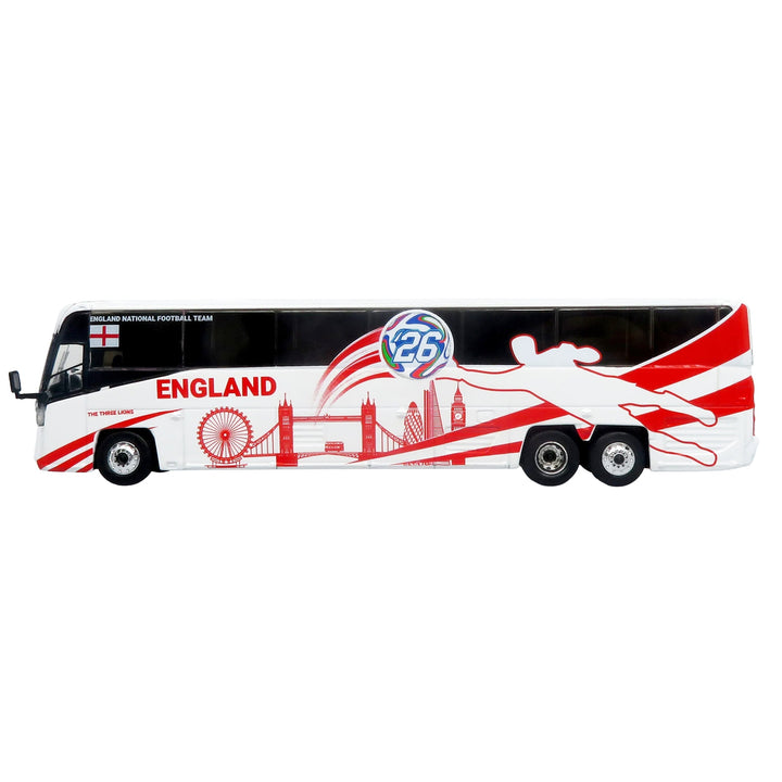 MCI D4520 Coach Bus "England National Football Team" White with Graphics "International Federation of the Global Game" Series Limited Edition to 504 pieces Worldwide 1/87 (HO) Diecast Model by Iconic Replicas image 2
