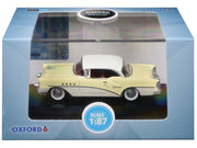 1955 Buick Century Condor Yellow and Dover White with Red Interior 1/87 (HO) Scale Diecast Model Car by Oxford Diecast image 3