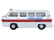 1962 Chevrolet Corvair Greenbrier AmbleWagon Ambulance White with Red Stripes 1/87 (HO) Scale Diecast Model Car by Oxford Diecast image 2