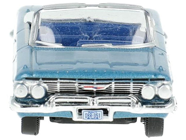 1961 Chevrolet Impala Convertible Jewel Blue Metallic and White with Blue Interior 1/87 (HO) Scale Diecast Model Car by Oxford Diecast image 2