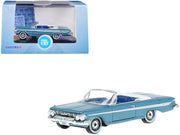 1961 Chevrolet Impala Convertible Jewel Blue Metallic and White with Blue Interior 1/87 (HO) Scale Diecast Model Car by Oxford Diecast image 4