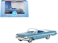 1961 Chevrolet Impala Convertible Jewel Blue Metallic and White with Blue Interior 1/87 (HO) Scale Diecast Model Car by Oxford Diecast image 4