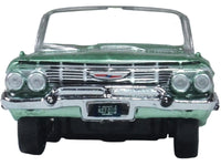 1961 Chevrolet Impala Convertible Arbor Green Metallic with Green Interior 1/87 (HO) Scale Diecast Model Car by Oxford Diecast image 3