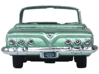1961 Chevrolet Impala Convertible Arbor Green Metallic with Green Interior 1/87 (HO) Scale Diecast Model Car by Oxford Diecast image 4