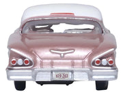 1958 Chevrolet Impala Sport Cay Coral Pink Metallic with White Top 1/87 (HO) Scale Diecast Model Car by Oxford Diecast image 3