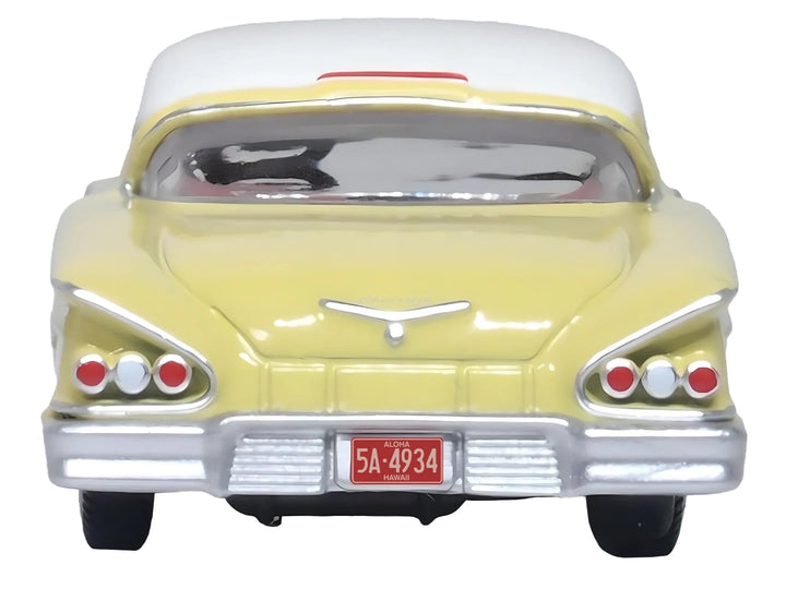 1958 Chevrolet Impala Sport Colonial Cream with Snowcrest White Top 1/87 (HO) Scale Diecast Model Car by Oxford Diecast image 2