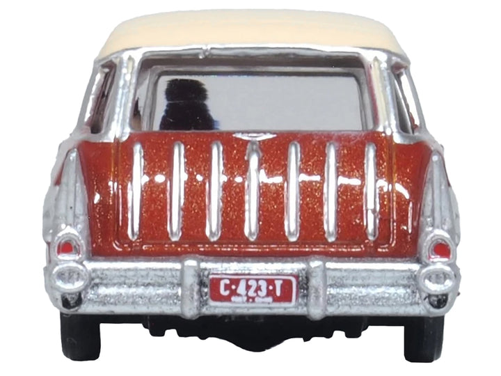 1957 Chevrolet Nomad Adobe Beige with Sierra Gold Top 1/87 (HO) Scale Diecast Model Car by Oxford Diecast image 2