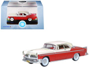 1955 Chrysler New Yorker Deluxe St. Regis Tango Red and Platinum Metallic 1/87 (HO) Scale Diecast Model Car by Oxford Diecast image 4