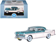 1955 Chrysler New Yorker Deluxe St. Regis Jade Green Metallic and Cream 1/87 (HO) Scale Diecast Model Car by Oxford Diecast image 2