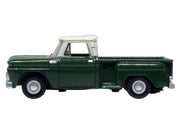 1965 Chevrolet C10 Stepside Pickup Truck Dark Green with Ivory Top 1/87 (HO) Scale Diecast Model Car by Oxford Diecast image 2